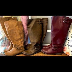 Boot closet clean out. 3 Justfab boots size 11 with wide calf